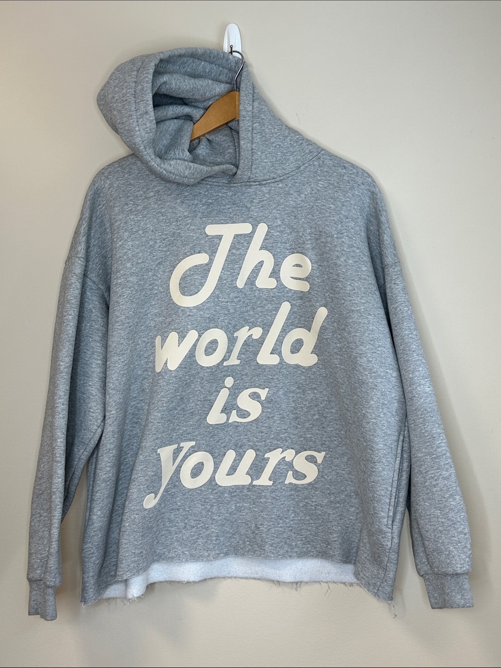 Gray 'The World Is Yours' Graphic Hoodie